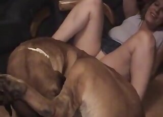 Beautiful angel with an innocent face likes bestiality